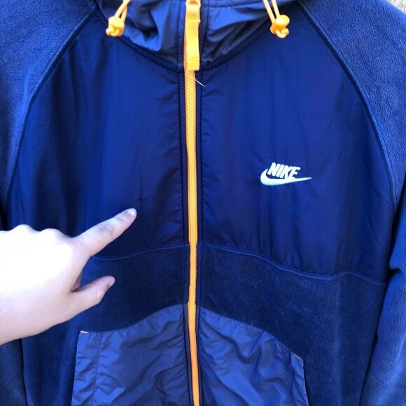 Nike Polar Fleece Zip Up Hoodie Midnight Navy XL - Picture 7 of 8
